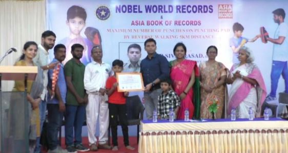 Rajapalayam 8 yr old walked backwards for 5 ms create world record