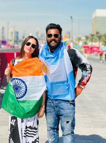 argentina woman wear indian flag in india world cup