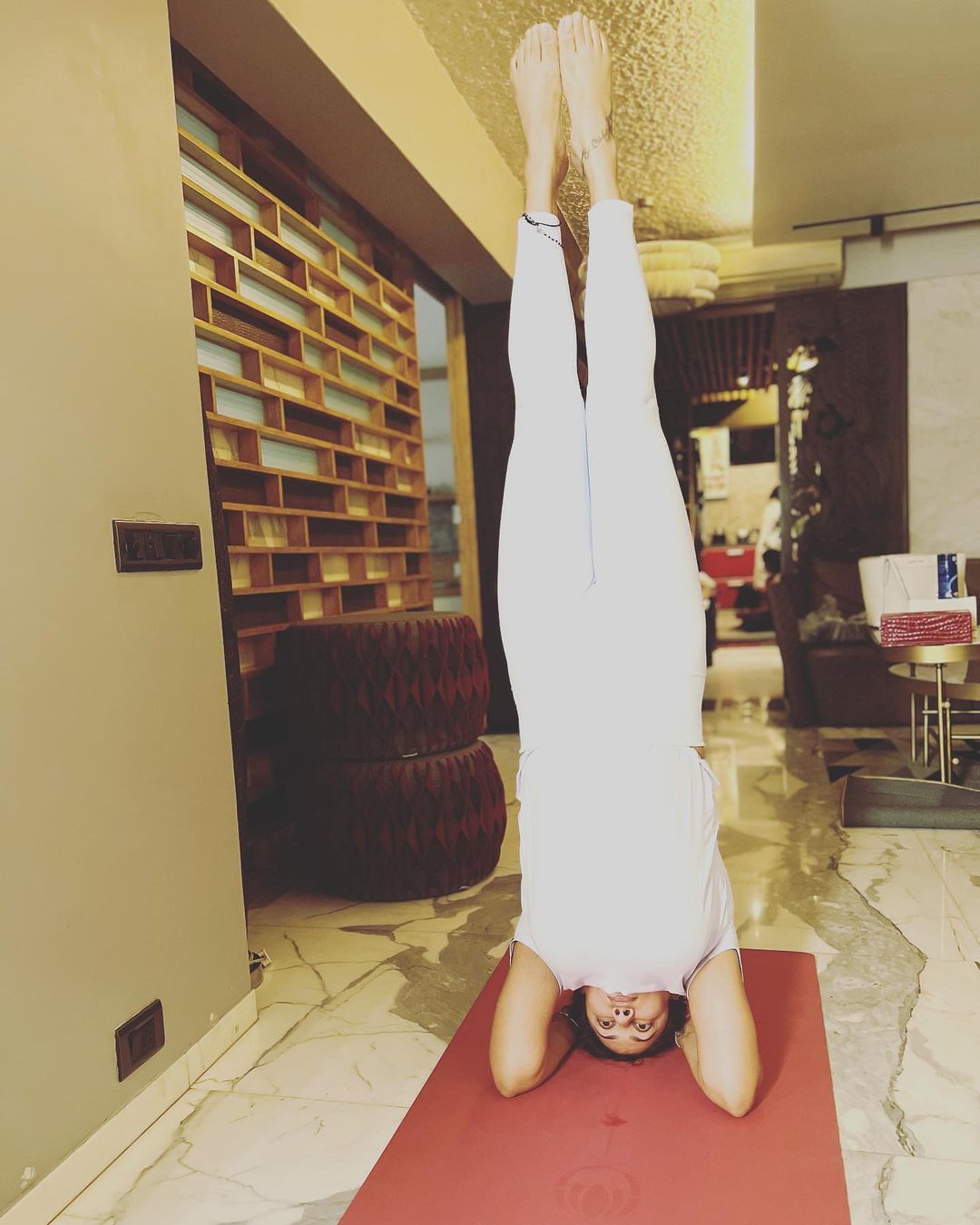 Actress Malavika Shweta Konnur Menon doing yoga viral photos
