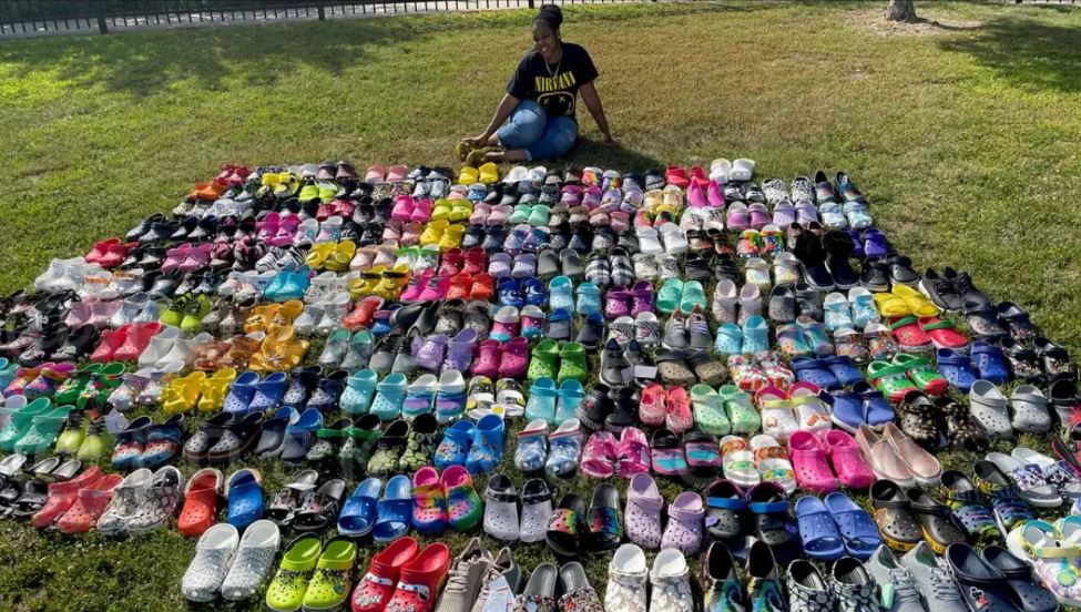 woman obsessed with crocs collection of 450 pairs in 20 years