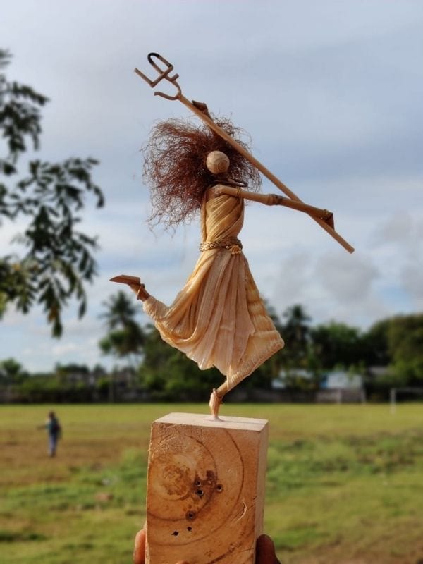 Puducherry Students nature waste wood Sculpture Avatar 2