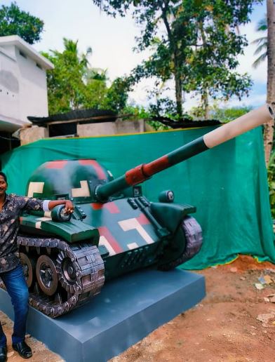 kerala military man designed a tanker in his house for son
