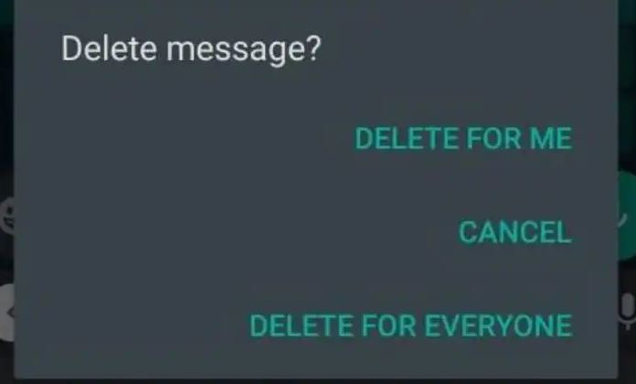 Whatsapp messenger new update about delete for me option