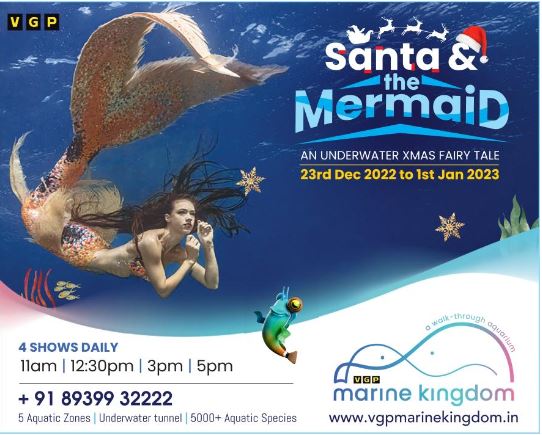 VGP Marine Kingdom Santa and Mermaid christmas underwater show