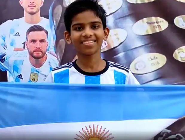 Kerala boy who supports messi and argentina appreciated by fans