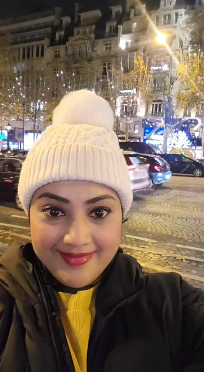 Actress Meena France Lyon Tour Photos Christmas New Year
