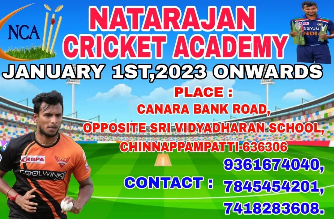 Indian cricketer Natarajan Starting Cricket Academy in Salem