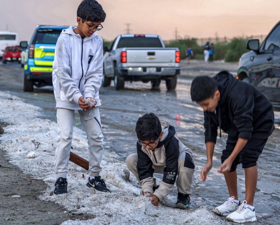 Desert hotspot Kuwait turns winter white as city hit by rare hail stor