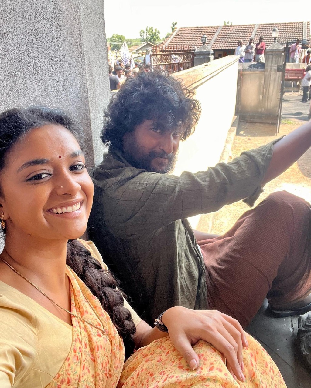 Keerthy Suresh shared her new look BTS from Dasara