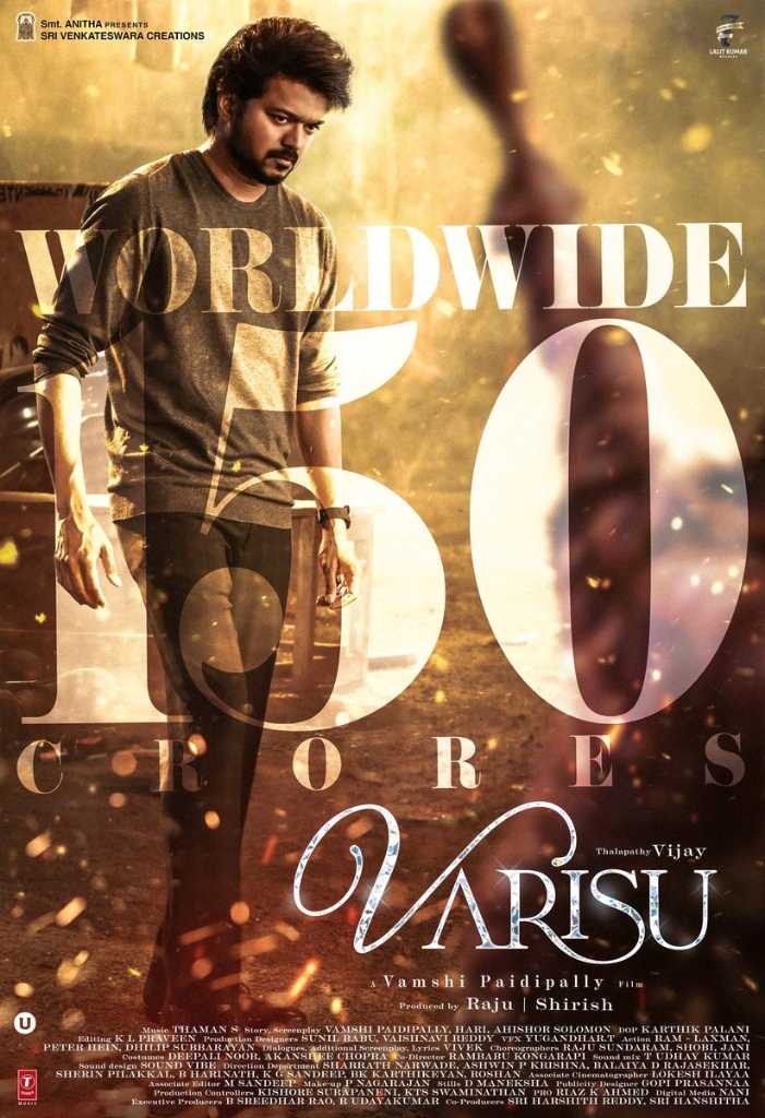 Varisu World wide box office collection 150 Cr official