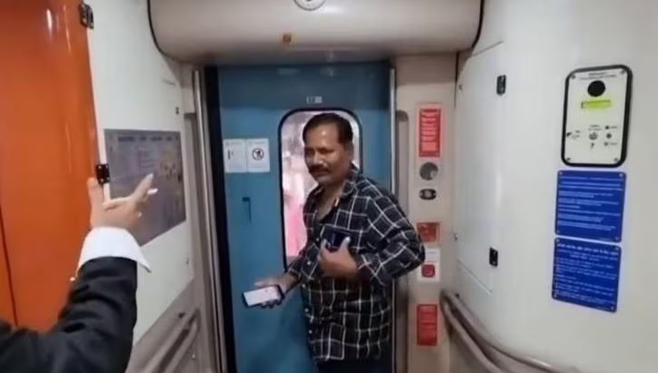Andhra man get into vande bharat express for selfie travel 159 kms