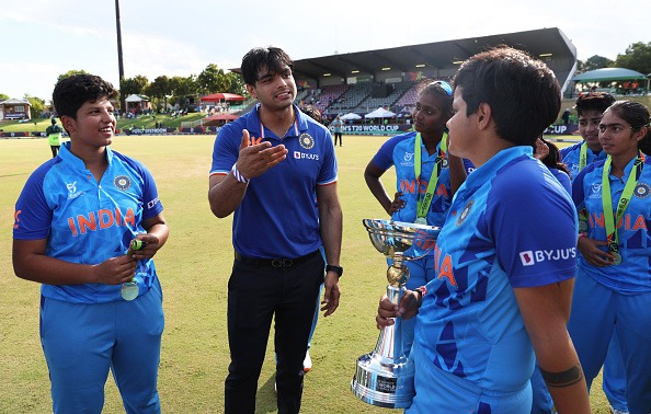 Neeraj Chopra bows down to indian women team U19 WC win 