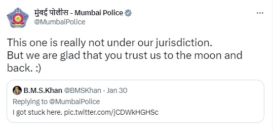 Mumbai Police epic reply to man stuck on moon viral post