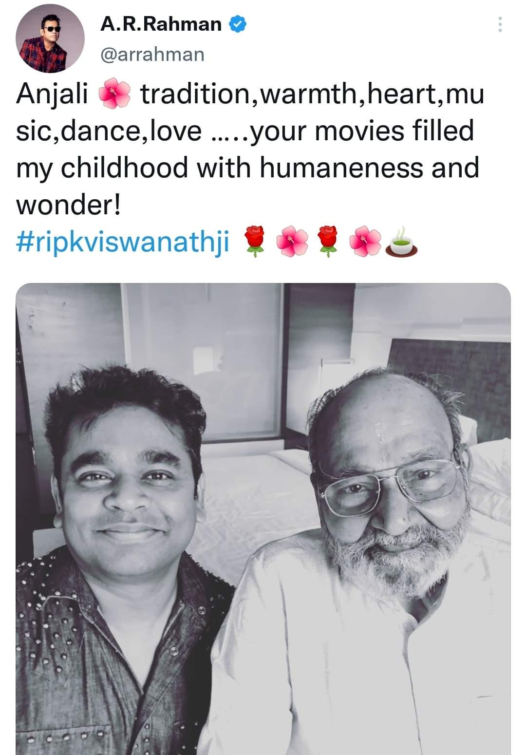 AR Rahman about Veteran Film Maker K Viswanath Demise
