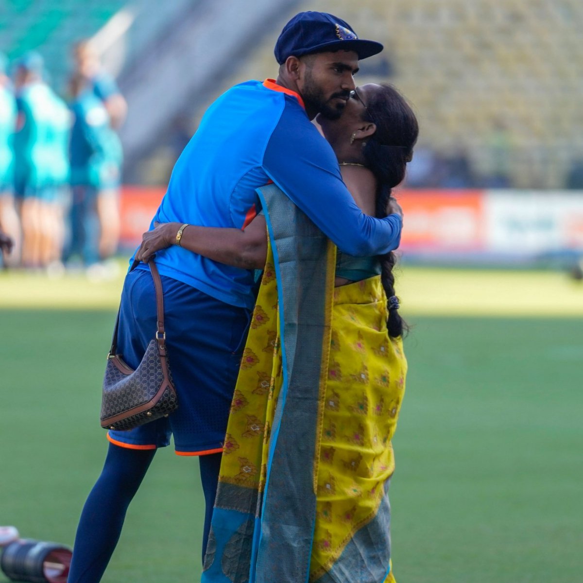 KS Bharat make debut in test cricket mother hugged him