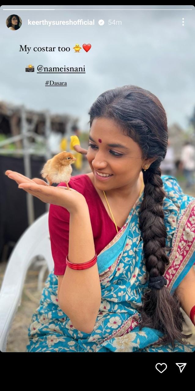 Keerthy Suresh shared Her Dasara BTS Image Clicked by Nani