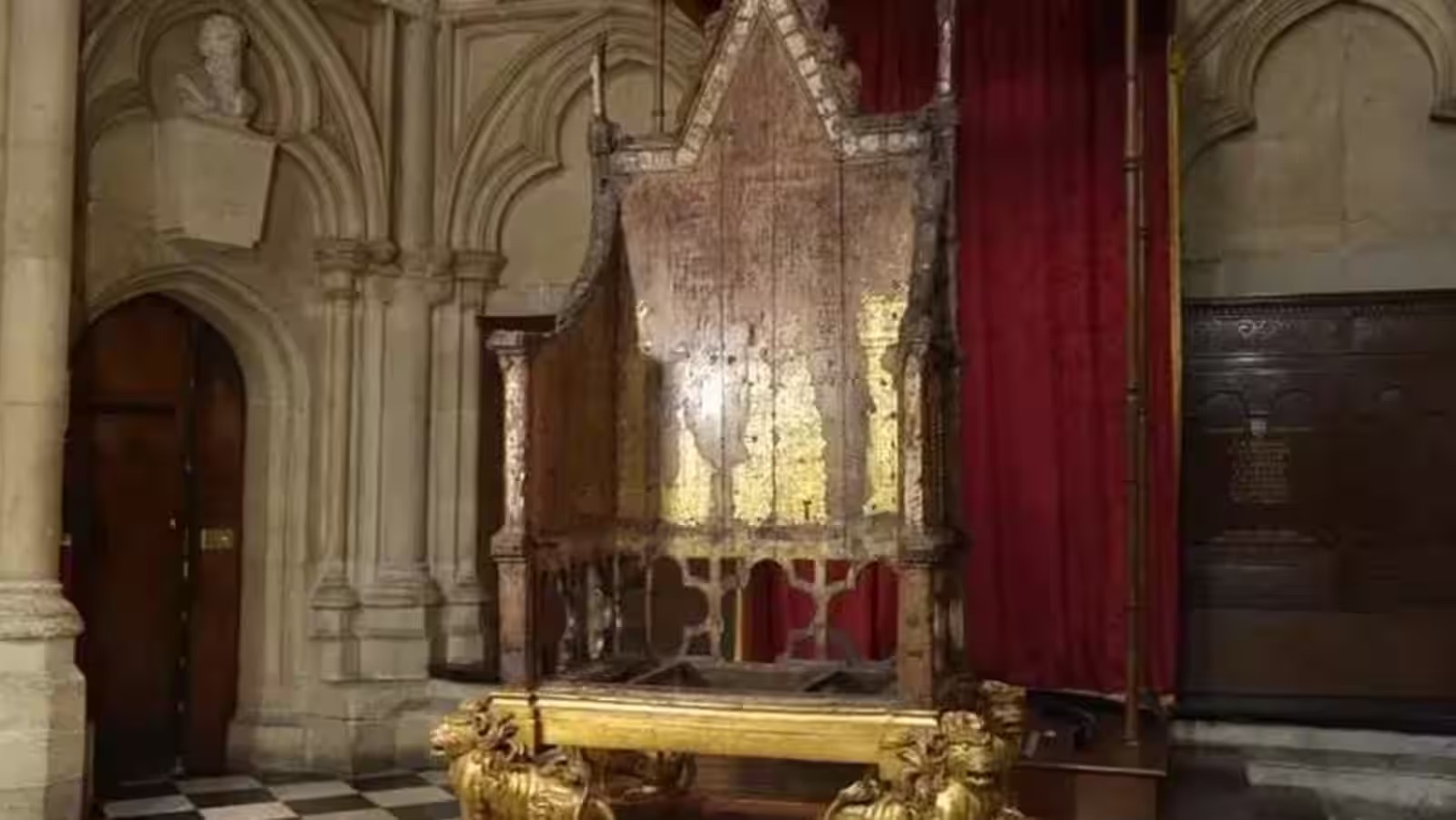 King Charles III coronation 700 YO chair is getting Repaired