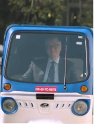 Bill Gates drives Mahindra electric Auto video goes viral