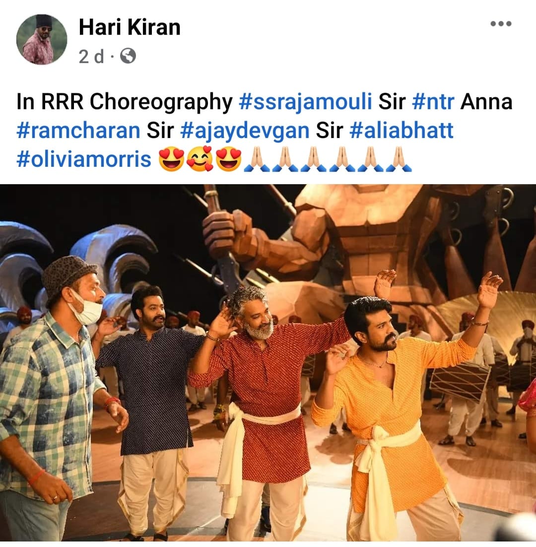 SS Rajamouli with Ram Charan Jr NTR RRR Koelae Song