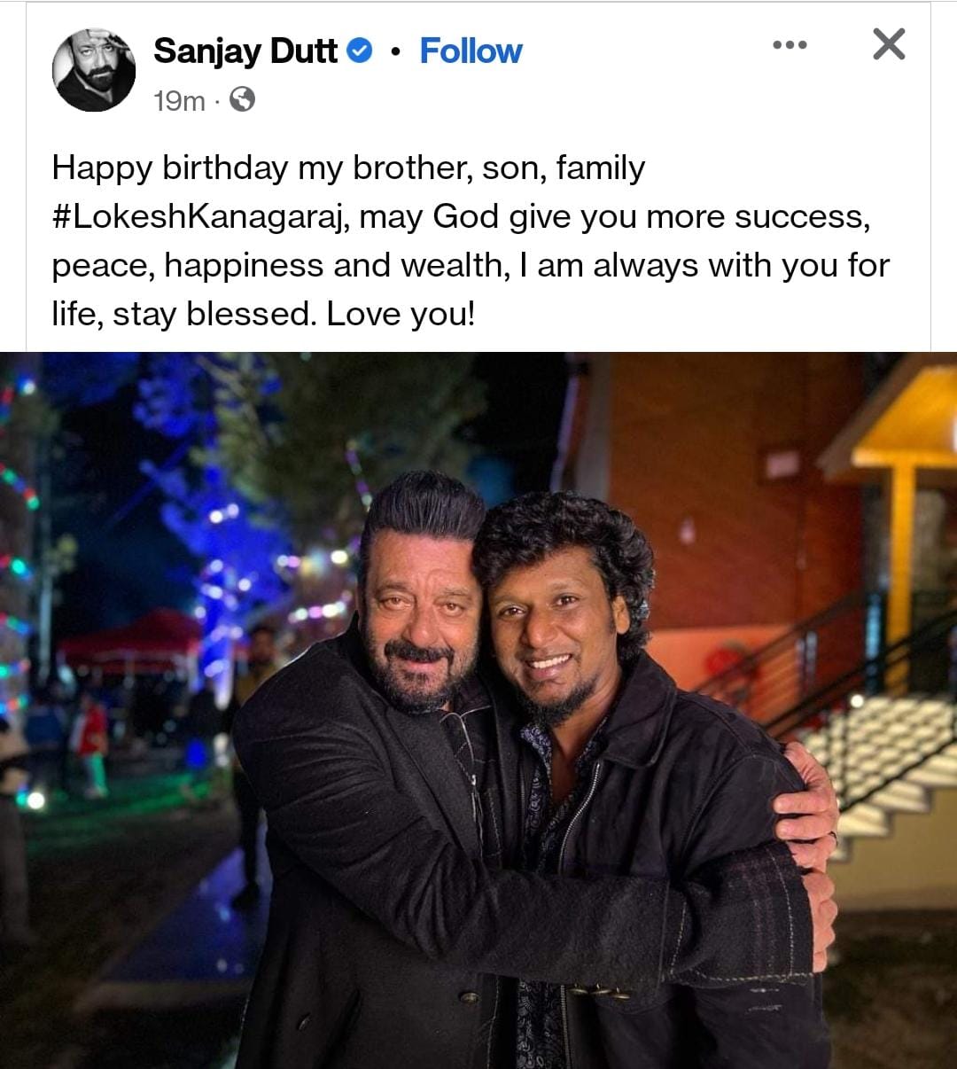 Leo Sanjay Dutt wishes Lokesh Kanagaraj Birthday 