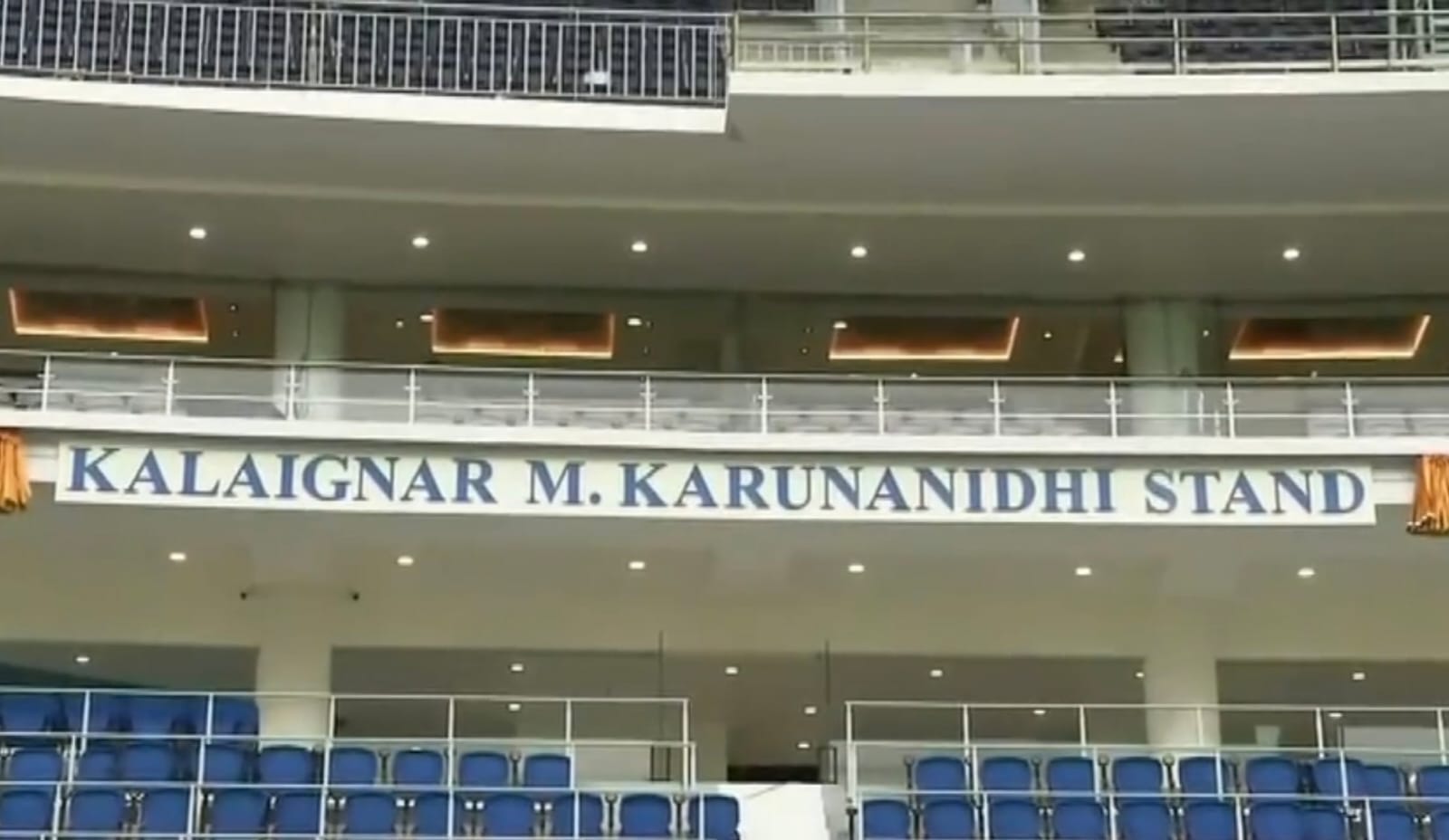 Chennai MA Chidambaram Stadium Stand Named as Karunanidhi Stand
