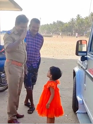 Girl salutes Police Officer in Kerala video Goes Viral 
