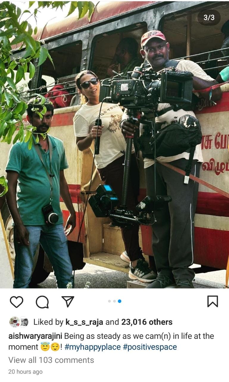 Aishwarya Rajinikanth Lal salaam shooting spot BTS Images 